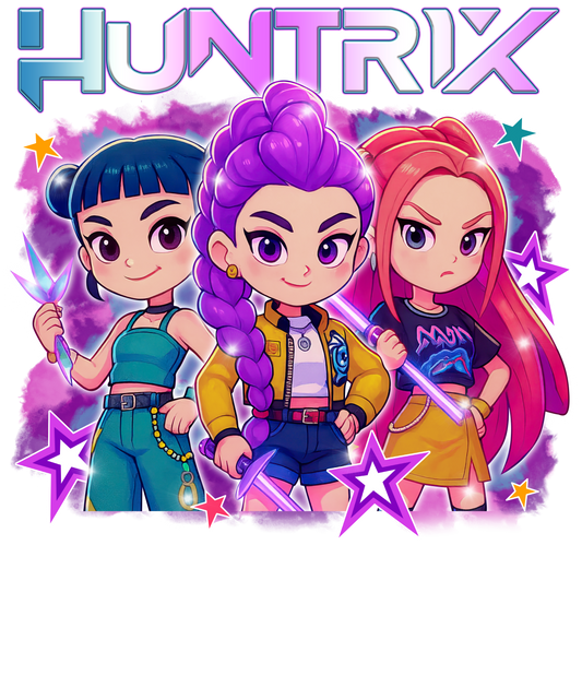 Huntrix Girls Graphic T-Shirt – Cute Anime Style Character Tee for Kids
