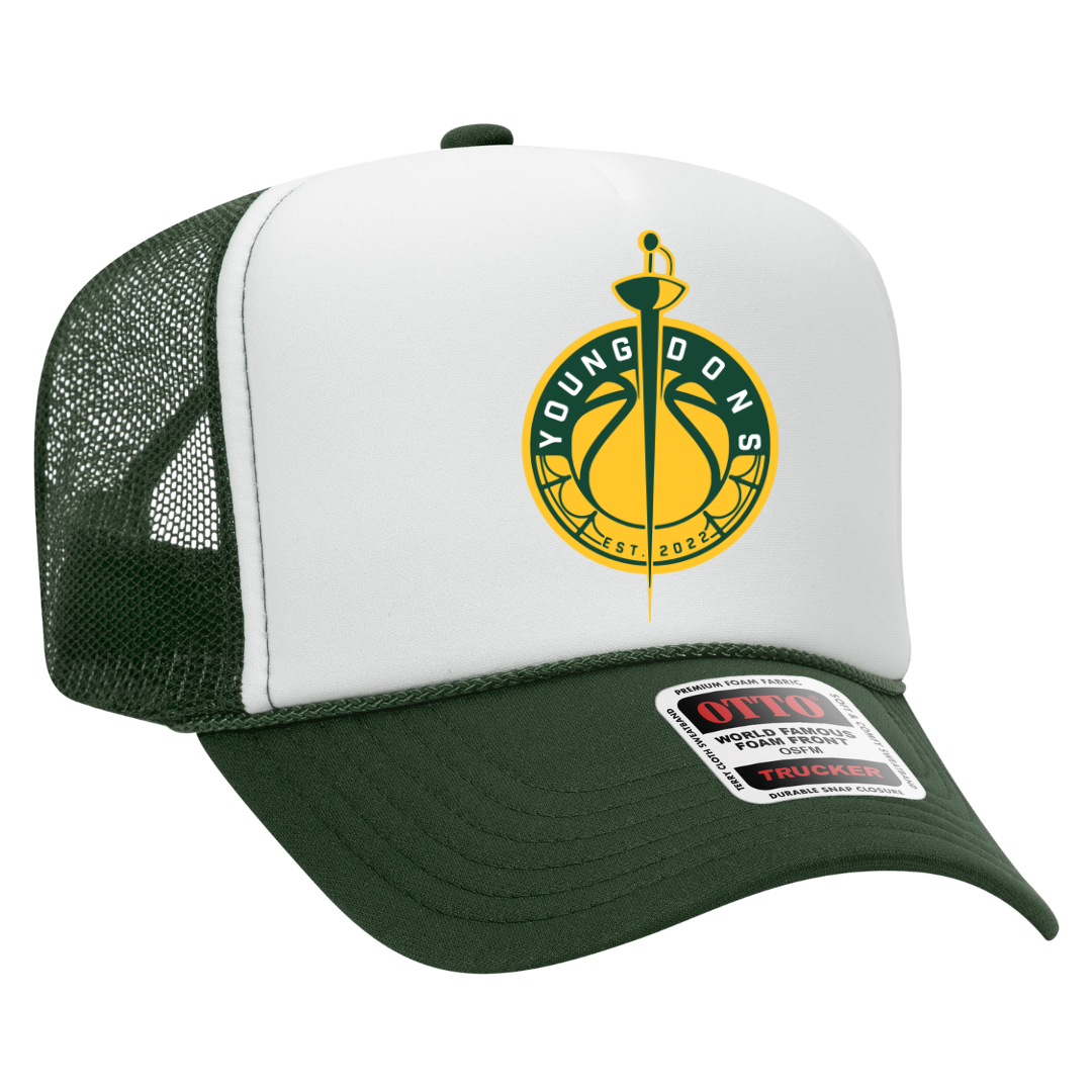 Young Dons Trucker Hat – Green & White Mesh Snapback Cap